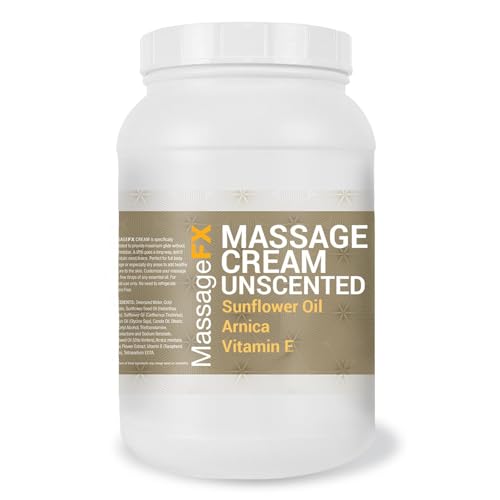 MASSAGE FX Unscented Massage Cream, 1 Gallon - Massage Creams for Massage Therapy - Physical Therapy Massage Cream - Deep Tissue Massage Cream Gallon - Infused with Arnica, Sunflower, & Vitamin E