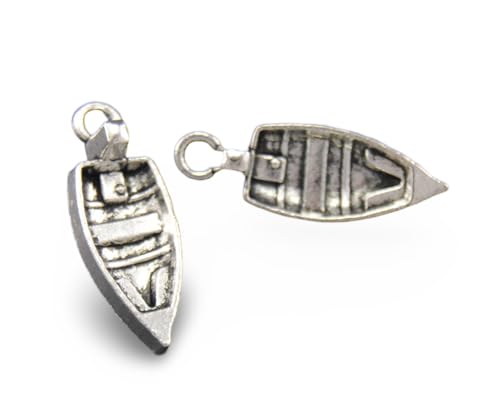 30pcs Antique Silver Finish Zinc Alloy 3D Boat Charms for