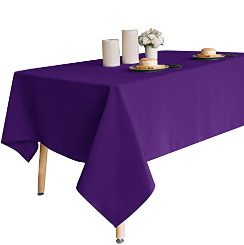 Image of Obstal 210GSM Rectangle Table Cloth, Violet, 60 x 120 Inch | Heavy Duty Water Proof Microfiber Tablecloth, Decorative Fabric Table Cover for Outdoor and Indoor Use