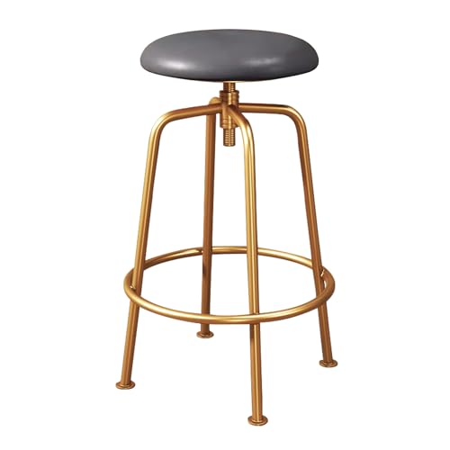 Tabouret de bar pivotant et réglable en hauteur avec assise PU étanche