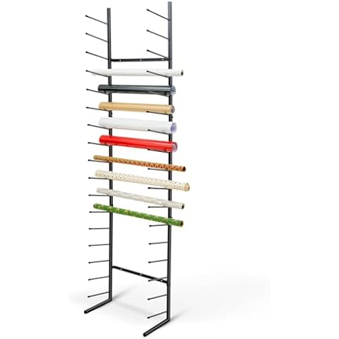 Gisafai Wall Mount Blueprint Storage Rack Hanging Vinyl File Roll Poster Display Rack Vertical Art Print Blueprint Holder for Plan Organization, 84 x 21 x 11 Inches Cover