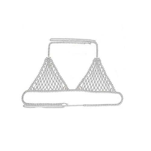 Image of Sexy Bling Rhinstone Bra Body Chain Rhinstone Underwear Bra Harness Crystal Body Chain Jewelry Bikini Crystal Bralette Underwea for Women