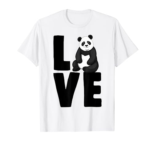 Love Pandas Tee Shirt Funny Women Bear Tee Panda Love Maglietta