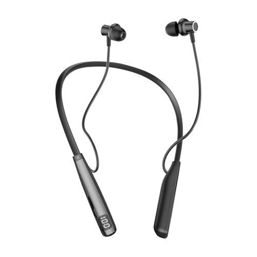 SOPPY Casque tour de cou Bluetooth 5.4 écouteurs sans fil LED course à pied 80h réduction bruit
