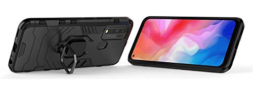 Image of FitSmart Protective Rugged Hybrid Robot Armor Hard Back Cover Kickstand Case for vivo 1935 - Black