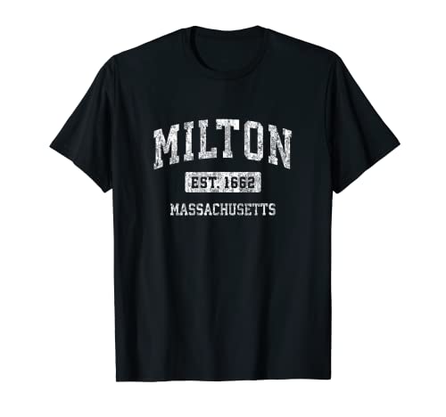 Milton Massachusetts MA Vintage Sports Establecido Diseño Camiseta