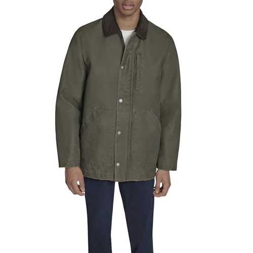 Tommy Hilfiger Men's Barn Jacket With Corduroy Collar, Forest Night, Small