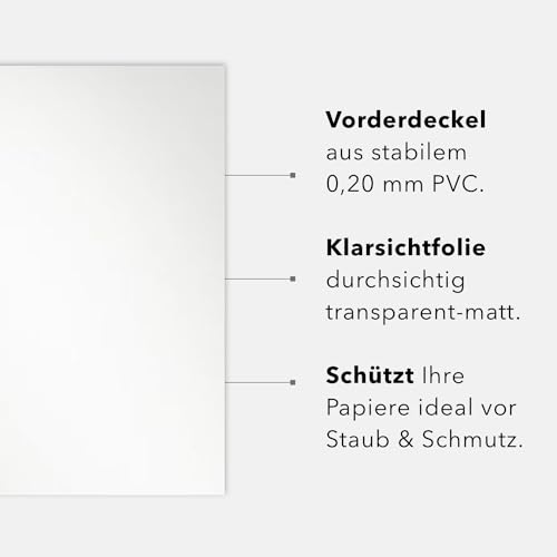 STRATAG Klemmschienen-Bewerbungsset Start Basic (Blau, 5 Stück) mit transparentem Deckel aus PP Kunststoff sowie Binderücken aus robustem 290 g/m² Karton Lederstruktur (5 Bewerbungsmappen Blau)