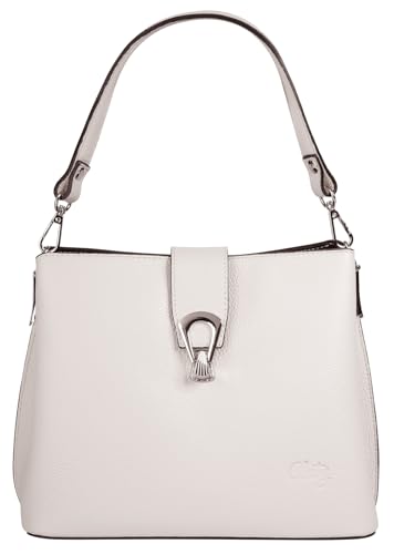 Cluty Umhängetasche Echt Leder Damen | Made in Italy | elegante City Bag | Shopper mit Drehverschluss | 101015