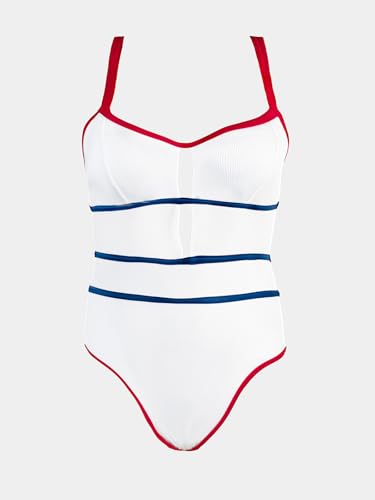 Image of CUPSHE Women's Scoop Neck One Piece Cutout Monokini Swimsuit | Back Self Tie,Soft Removable Cups,Adjustable Straps ,Flattering Bathing Suit For Vacation And Beach
