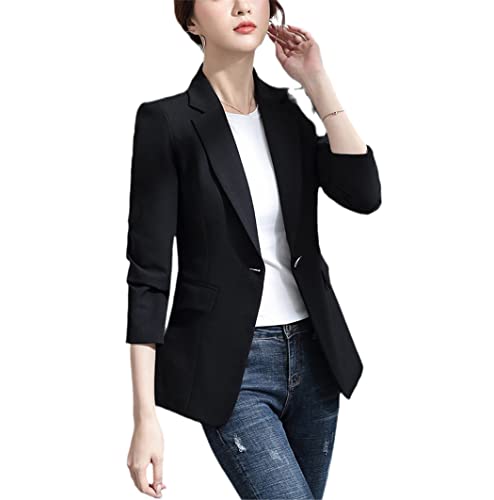 Women Korea Casual Slim Blazers Jackets Work Coat Outerwear Autumn Office Lady Career Jacket