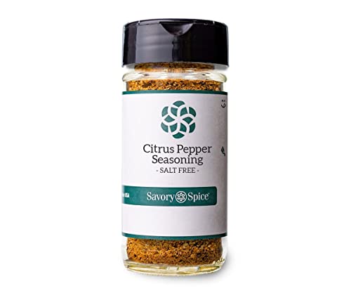 Savory Spice Citrus Pepper Seasoning - Salt-Free Lemon Pepper Seasoning Blend | No Salt Lemon, Orange, Pepper & Garlic All-Purpose Spice Powder (Large Jar - Net: 6.65 Oz) #TOP15
