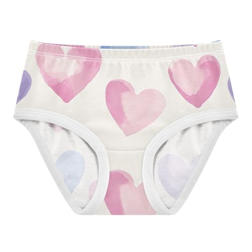 Toddlers Underwear Floral 2t Cotton Cute Panties Girl Colorful Briefs Undies Kids Pastel Pink Valentine Hearts