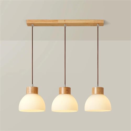 Chandelier moderne en bois contre la lumière blafarde en cuisine 30cm