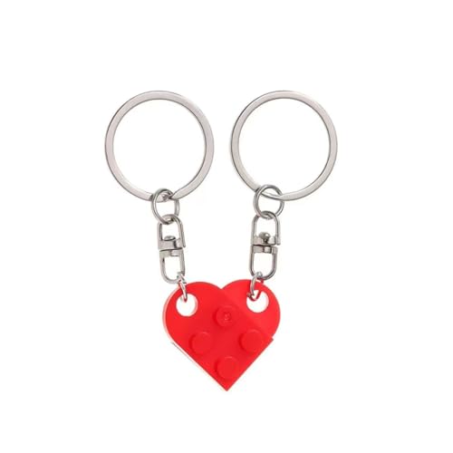 BOBOZHONG Llavero Forma de Corazón,2 Piezas Pequeño Heart Keychain,Decoración de Corazón a Juego,para Parejas Mujer y Hombre por Aniversario Navidad,con Caja de Regalo