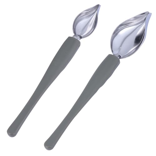 Veemoon 2 Piezas Cuchara para Salsa de Acero Inoxidable, Herramienta para Dibujo y Decoración de Platos, Utensilio Ligero y Portátil para Cocina y Repostería