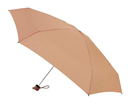 Paraguas Vogue micromini. Sólo Pesa 180 Gramos. Medida Cerrado 17 cm. Funda Estilo Anorak. Protección Solar +50, antiviento y Acabado Teflón (Anaranjado)