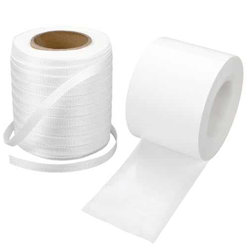 2 Pcs Shrink Wrap Strapping 4" x 60 Yard Shrink Wrap Tape 1/2" x ...