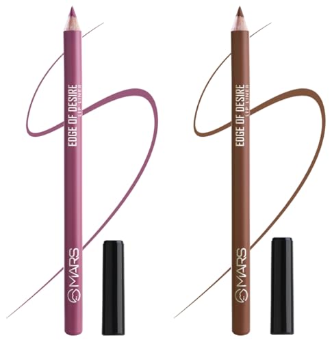 Image of MARS Matte Lip Liner One Swipe Smooth Long Lasting Lip Pencil (1.4gm) (01-LUSTY PINK) Matte Lip Liner One Swipe Smooth Long Lasting Lip Pencil (1.4gm) (12-BROWN MOCHA)