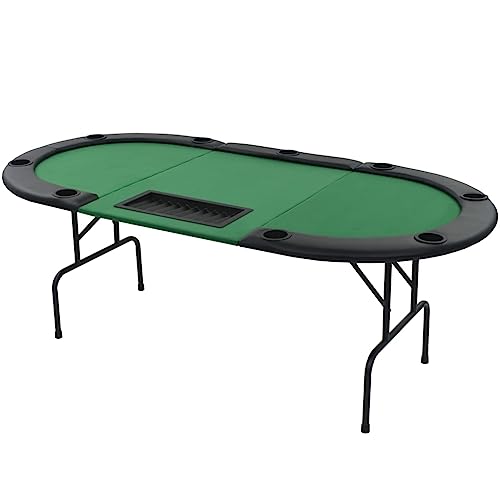 LXYZWRW Furniture Select-9 Spieler Klappbarer Pokertisch 3-fach oval grün – Bild 3