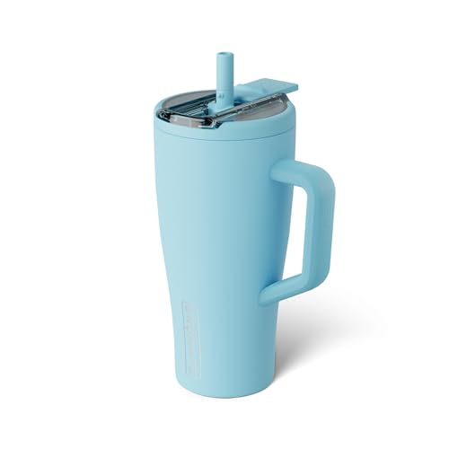 Image of BruMate Era Flip 30oz Tumbler with 100% Leakproof Covered Straw Lid | Hygienic Covered Straw | Insulated Stainless Steel Water Bottle with Handle | Cup Holder Friendly | BPA-Free (Glacier)