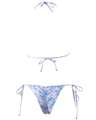 Image of MOSHENGQI Women Sexy Brazilian Bikini 2 Piece Spaghetti Strap Top Thong Swimsuit Bathing Suit