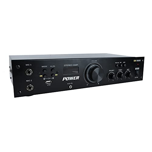 Image of Power 200w Amplifier 3.5 mm Aux Input, USB Slot, SD Card Slot, RCA Out Socket, SD Card, Bluetooth / 2 Channel High Power Stereo Circuit Design /Strong Build Quality (RE-SX-9000)