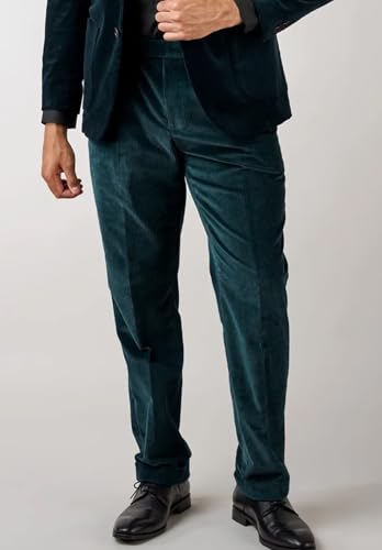 Men's Comfortable Stretch Corduroy Pants Business Casual Straight Leg Pleated Dress Trousers for Men3