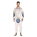 Yuiboo Blueberry & Cheerful White DaisyUnisex Adults One Piecing Pajamas for Women Men Sleepwear Homewear with Hood