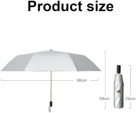 HUAMu UV-Schutzschirm, Hand-Sonnenschirm, regenfest und 99,9 % UV-Schutz, kompakter persönlicher Sonnenschirm, Golf-Regenschirm mit Titan-Silber schwarzer doppelter Anti-UV-Beschichtung, Mokka-Grün