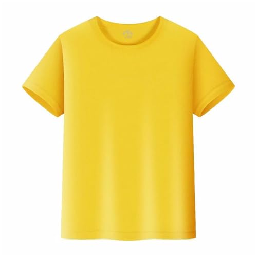 Schiri Uhr - Camiseta deportiva para hombre, cuello redondo, camiseta de gimnasio, manga corta, vestido tipo suéter, amarillo, S