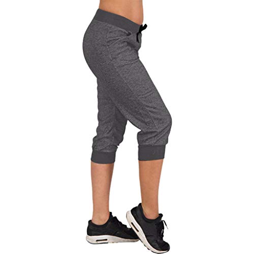 LILICAT Pantalons Femme Été Jogging Yoga Pantalons Occasionnels Sarouel Chic Nouveau Mode Taille Haute Élastique Pantacourt Ample Leggings De Sport Fitness Gym Taille Haute
