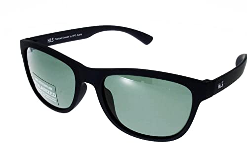 Lunettes de soleil enfant HIS polarisées noir pour le sport et les jeux de plage 6-10 ans