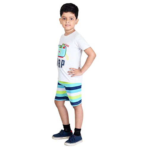 Image of Clothe Funn Boys Printed Cotton Half Sleeves T-Shirt & Shorts Set
