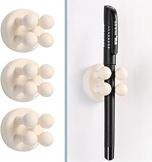 3 Piece Silicone Toothbrush Holder, Multi-Function Sticky Hook Waterproof Self Adhesive Hooks for Wall Hanging Razor Holder for Bathroom Kitchen Living Room Office (White)