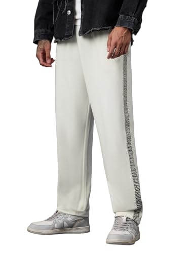 Image of The Souled Store Straight-Fit Joggers: Men and Boys Elastic Waistband Solid Cotton Blend Lightweight Athleisure Straight Fit Joggers