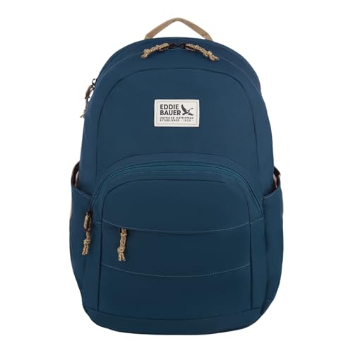 Eddie Bauer Campus Backpack 26L | Everyday Carry | Work | Travel | Commuter | Padded Laptop Sleeve | Stretch Bottle Pockets | Lightweight | Durable - Marine Blue