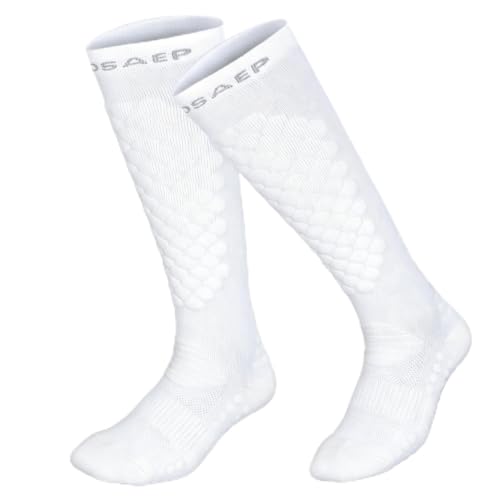 FEFOSAEP Fencing Socks - Advanced Fencing Stockings for Epee Sabre Foil (US, Alpha, Small, Regular, Regular, White-2 Pack)