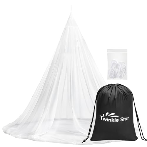 Twinkle Star Moskitonetz Reise mit Reisetasche und Aufhänge-Seil, Öffnungsdesign Mückennetz, 2,2m hoch, 12m Umfang, Doppelbett Einzelbett Outdoor Moskitonetz für Reisen, Camping, Picknicks