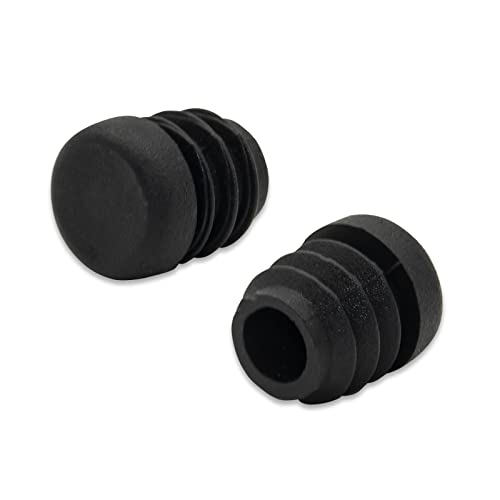 Image of Flyshop 8 Pack Black Plastic Hole Plug Round Tubing End Cap Chair Glide Inserts 12 mm, 1 /2 inch