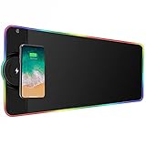 Wireless Chargering RGB Gaming Mouse Pad 15W, Large RGB Gaming Mouse Pad,LED Gaming Keyboard Mat for...