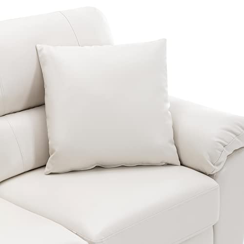 Morden Fort Living Room Furniture Sets Pu Leather 3 Pieces Velvet Sofa Set For Living Room Chair, Loveseat & Sofa Modern Couches Set For Living Room, Apartment, Lounge Room (White) #TOP6