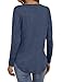 Neineiwu Womens Long Sleeve Tunic Tops Trendy Dressy Casual Fall Fashion 2025 V Neck T Shirt Blouses for Office Work(Blue, Large)