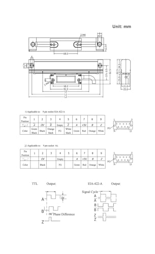 YH800-2P Metal LCD 7inch Digital Readout Kit Lineal miniatura 4