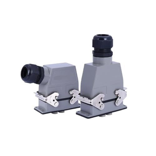 Heavy Duty Waterproof Connector 6 Cores 80A - Industrial Rectangular Plug for Automation and Machinery 1pcs(12 Core Side Entry)