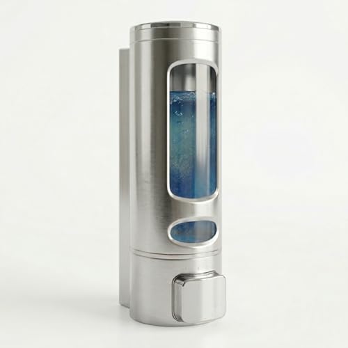 Image of ALTURAS Wall Mounted Liquid Soap Dispenser, ABS 400 ML, for Shampoo, Sanitizer and Gel Handwash Dispenser (Silver)