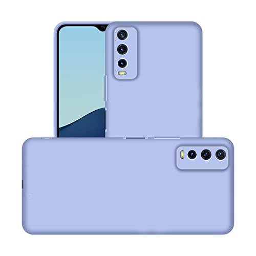 Image of Case Creation Liquid TPU Silicone Cover for Vivo Y12s Soft Case,Anti-Dirty Slim Case Frosted Matte Cute Candy TPU Raised Bezel (Splash of Color) Back Case Cover for VivoY12s -Light Purple