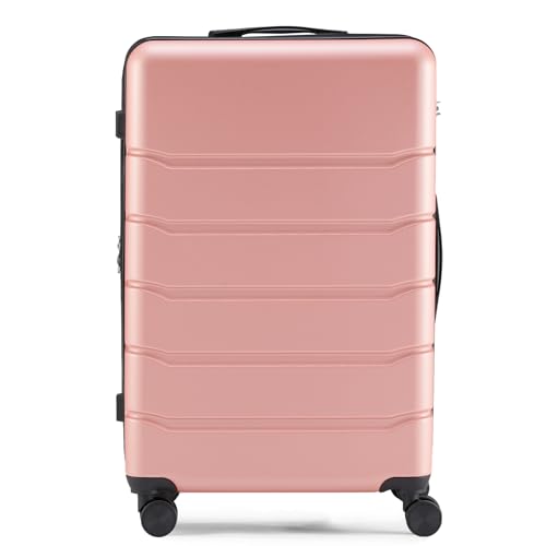 28 Inch Luggage Suitcase with TSA Lock, Hard Shell Rolling Suitcase with Spinner Wheels, Expandable Lightweight Luggage, Pink