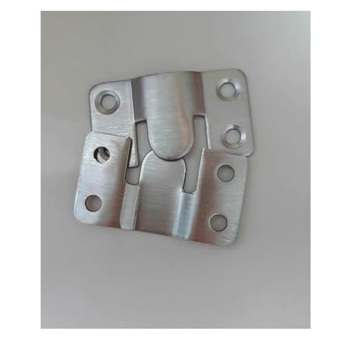 Image of 4Pairs(8Pcs) 53 x 30mm Flush Mount Bracket Stainless Steel Heavy Duty Hanging Picture Frame Hooks Z Clip Interlocking Hang Buckle for Pictures Mirrors Frames(Silver)