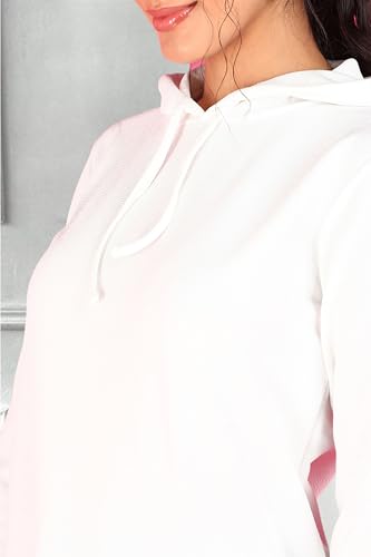 Image of POPWINGS Casual Solid Hooded Pocket Sweatshirt for Women || Women Sweatshirts Casual Wear ||Stylish Western Winter Wear Sweatshirts for Women